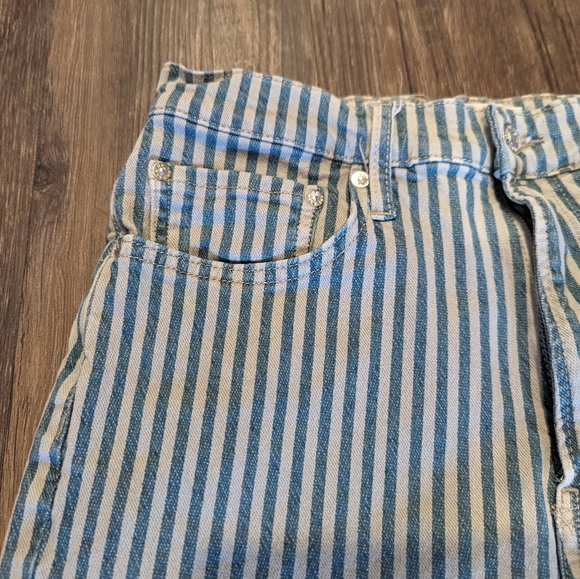 Free People sz. 27 blue/white striped straight leg jeans - Picture 8 of 9